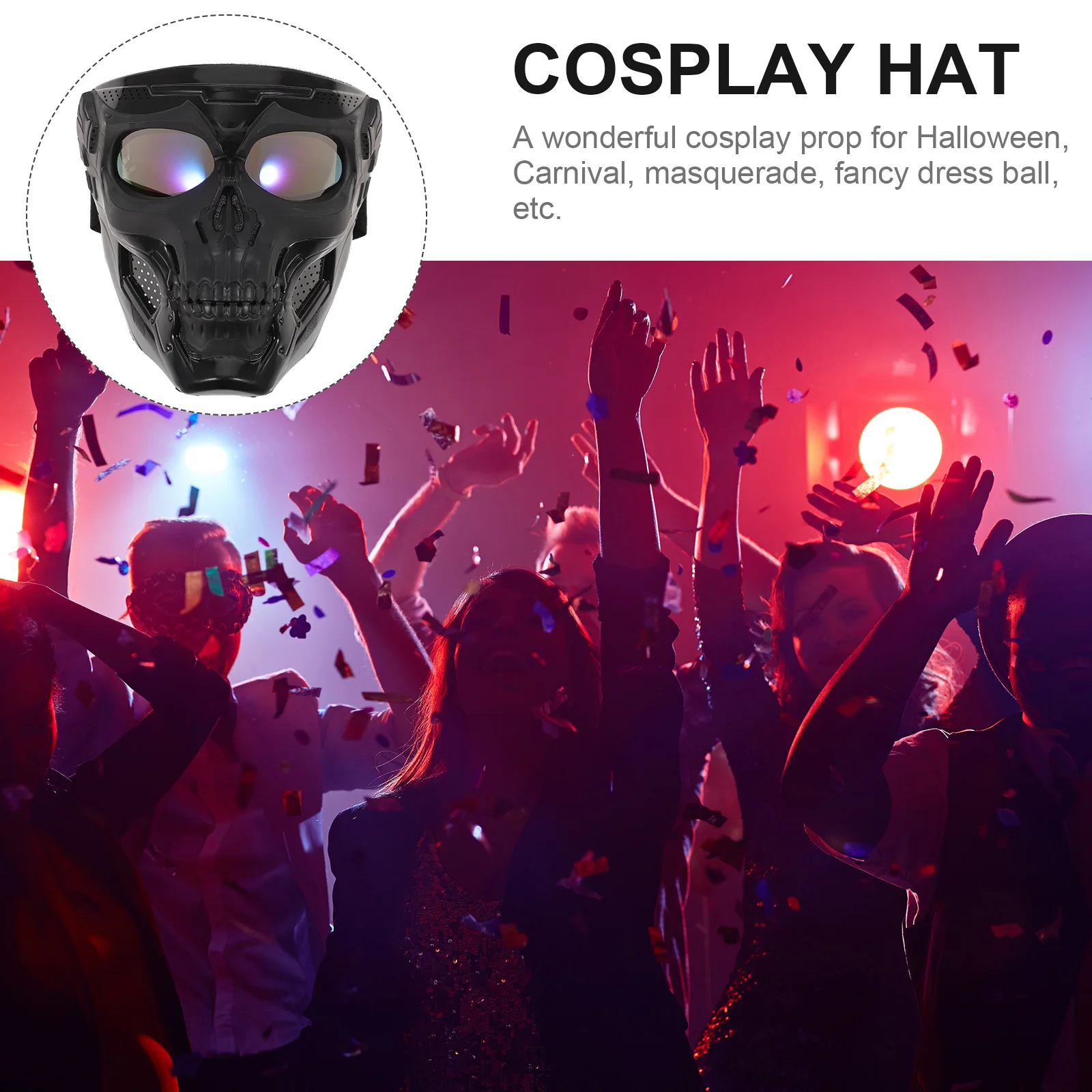 

Motorcycle Goggles Mask Riding Skull Cosplay Bike Windproof Face for Abs Glasses