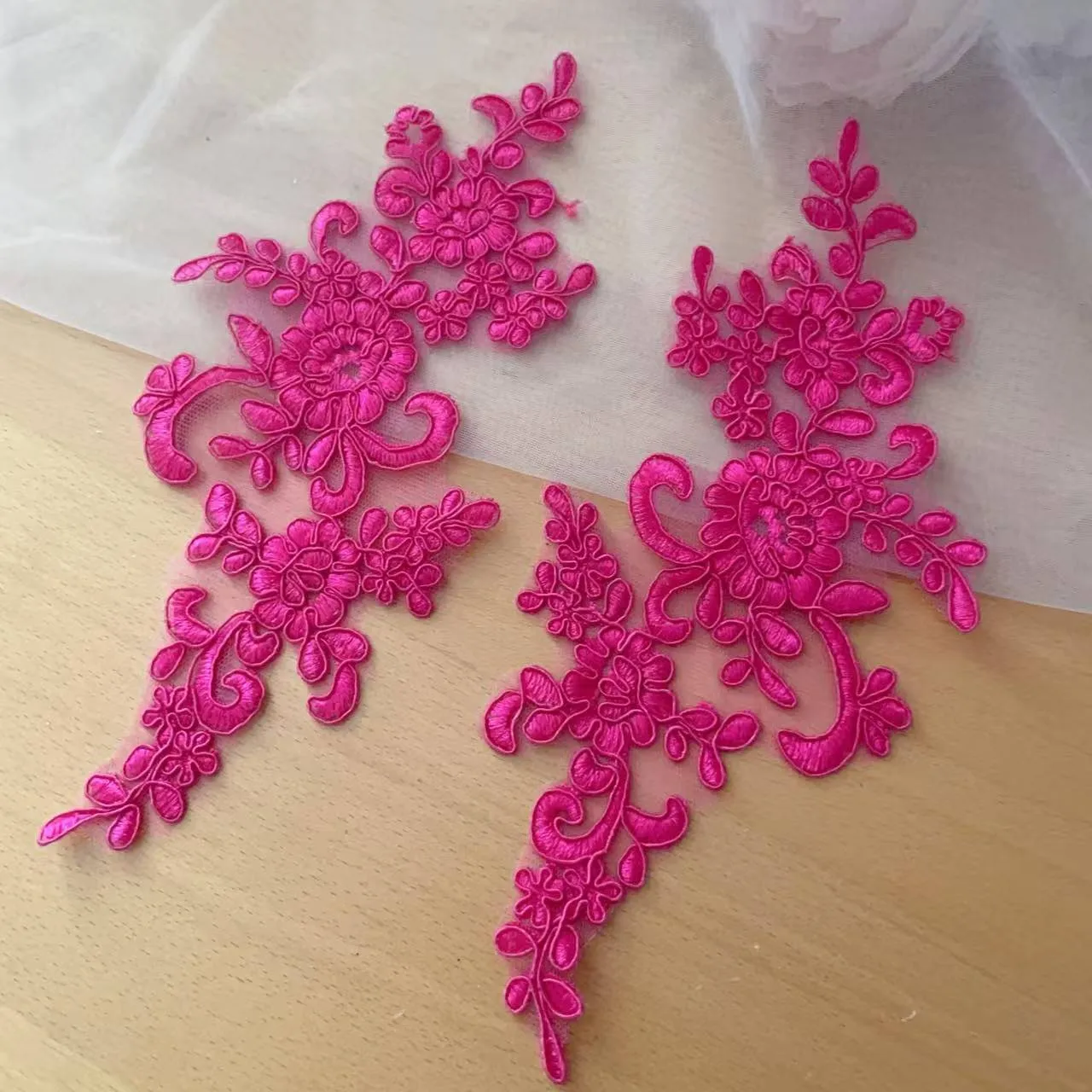 Border Lace Mirrored Flowers for Wedding Dress, Headdress, DIY Sewing Accessories, 20 PCs/Lot