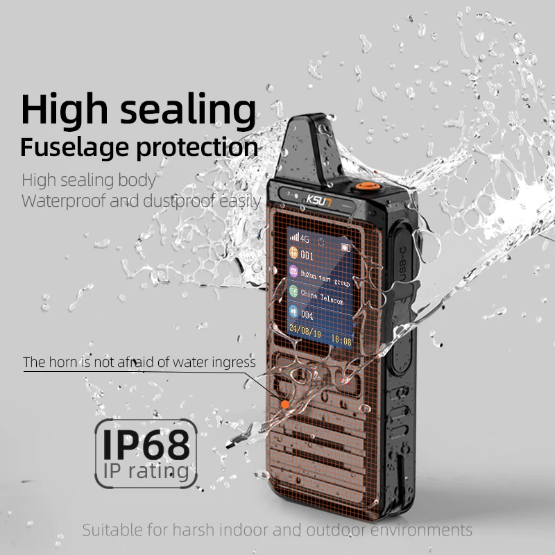 

KSUN CT90 GPS BEIDOU Позиционирование Ручное радиооборудование IP68 Рация Диапазон 1000 км Сеть 4G POC ГЛОБАЛЬское радио