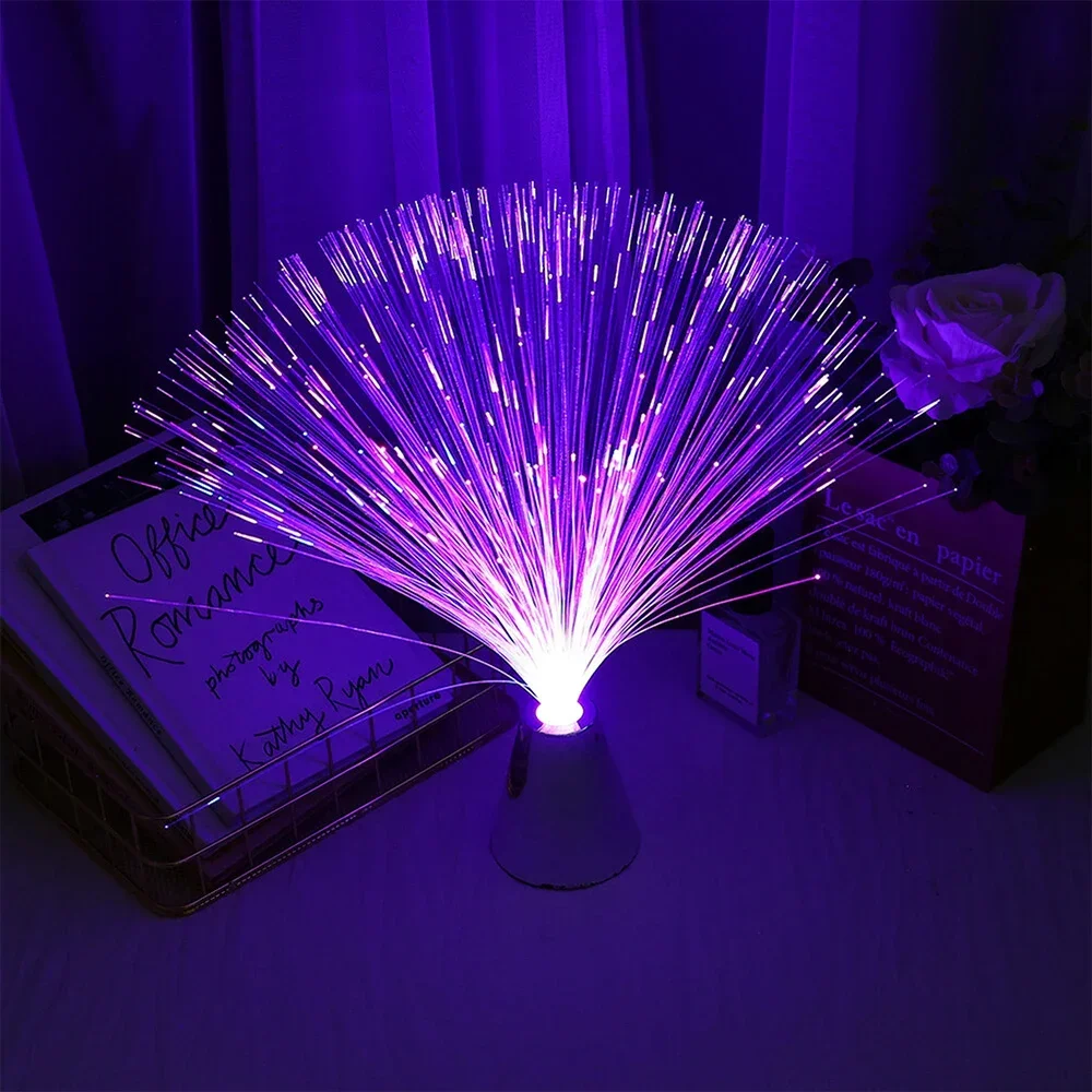 Night Lights Firework Starburst Christmas Party Multicolor Home Bedroom Decor Fiber Optic Light