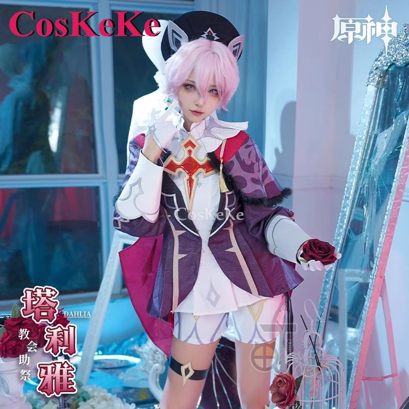 

CosKeKe Dahlia Cosplay Anime Game Genshin Impact Costume Fashion Uniforms Full Set Halloween Carnival Party Role Play Clothing