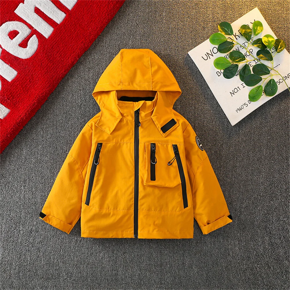 

25q18 Three in One Children's Trench Coat Waterproof Outdoor Hiking Clothes Boys' Assault Suit With Hat Jacket