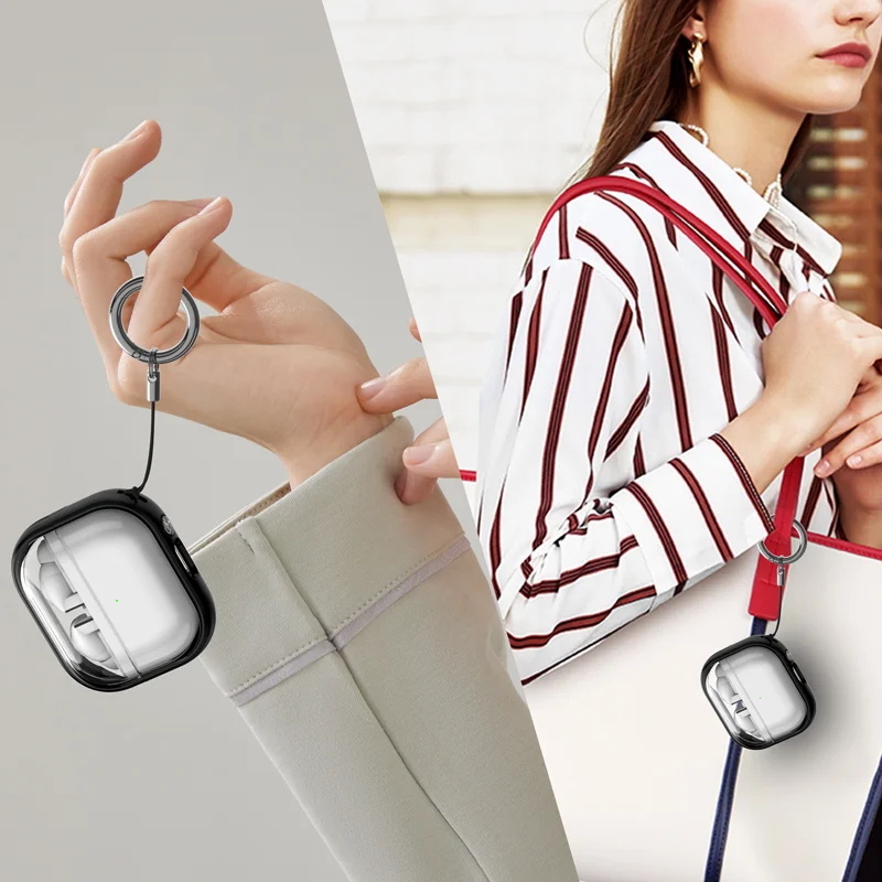 حامل شفاف غطاء سماعة الرأس لهاتف سامسونج جالاكسي Buds 3 Pro/ Buds 3 سماعات أذن بلوتوث صندوق شحن سلسلة مفاتيح حقيبة سماعة الاذن #6