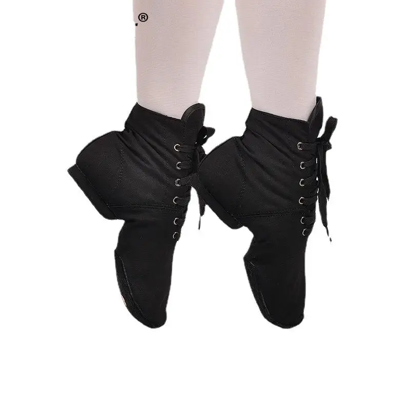 high-top-jazz-dance-shoes-women's-soft-bottom-canvas-practice-boots-adult-training-shoes-latin-dance-shoes