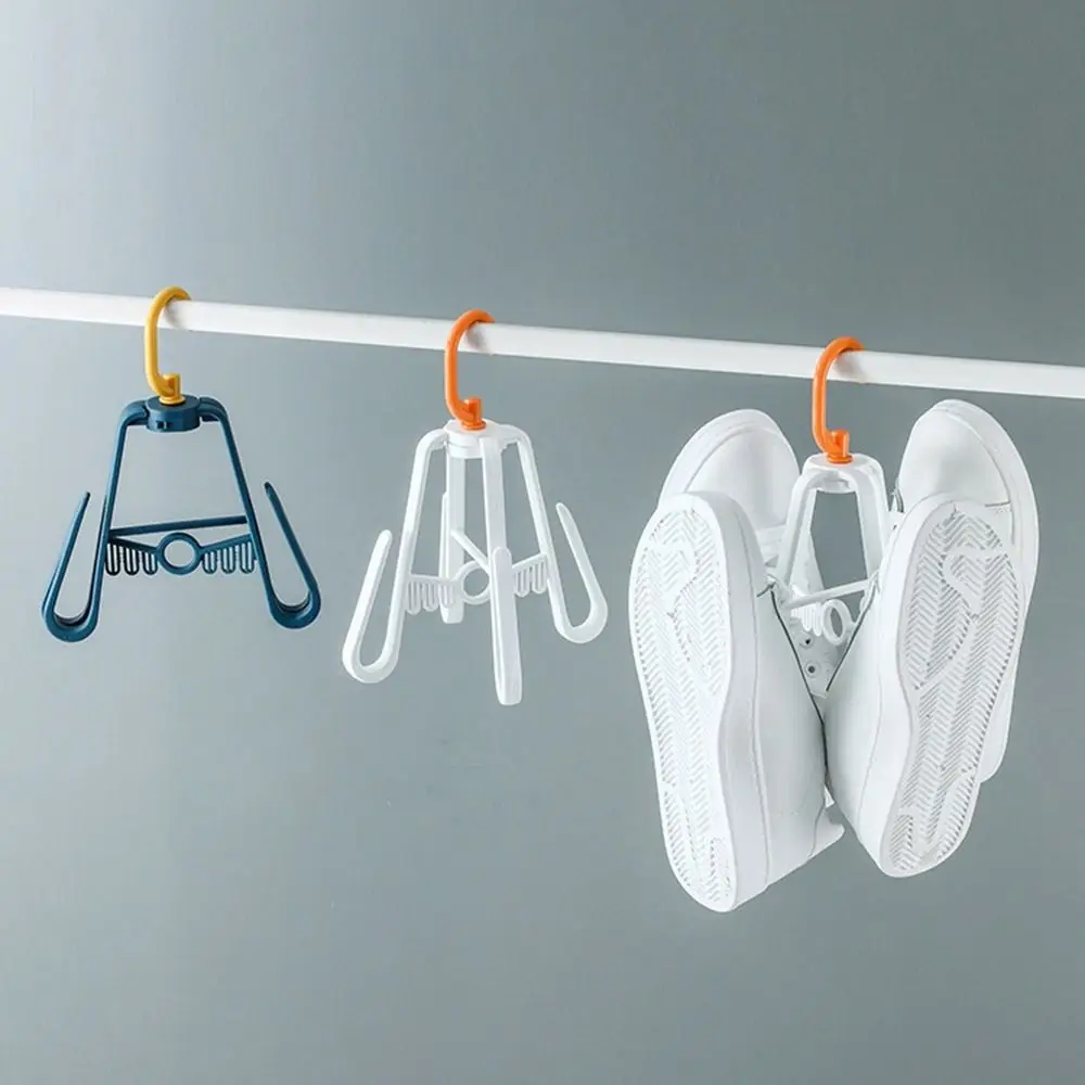 

Plastic Rotating Shoe Hanger 4 Claw​ Space Saving Folding Shoes Drying Rack Windproof Overlapped Shoes Drying Rack Socks