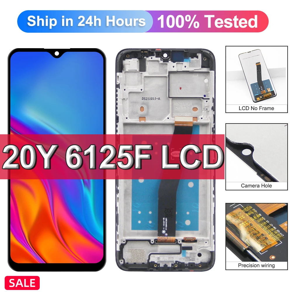 

Display For TCL 20Y 20E 6156D 6125F 6125D 6125A LCD Display Touch Panel Digitizer with Frame For TCL 20 Y Lcd Display Assembly