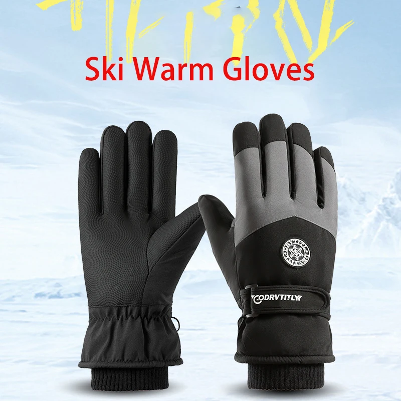 Winter Skiing Gloves Cycling Warm Thick Men Women Waterproof Thermal Gloves Snowboard Motorcycle Touch Screen Anti-Splash Gloves