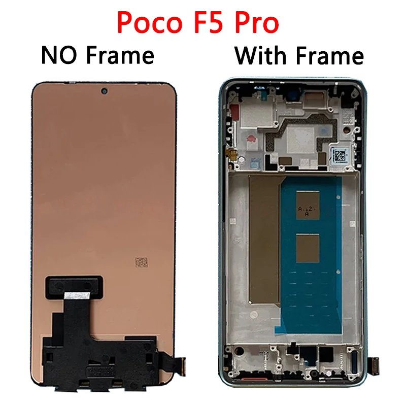 AMOLED For Xiaomi Poco F5 pro F5Pro LCD 23013PC75G Display Screen Touch Panel Digitizer For Poco F5 LCD 23049PCD8G Display Frame