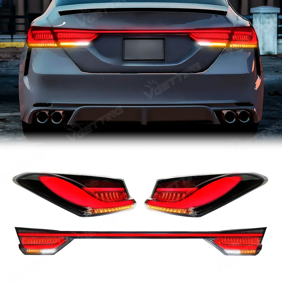 

1 Set LED Tail Lamp Assembly For Toyota Camry 8th Gen 2018 2019 2020 2021 2022 Rear Brake Turn Signal Lamp Reflector Taillight