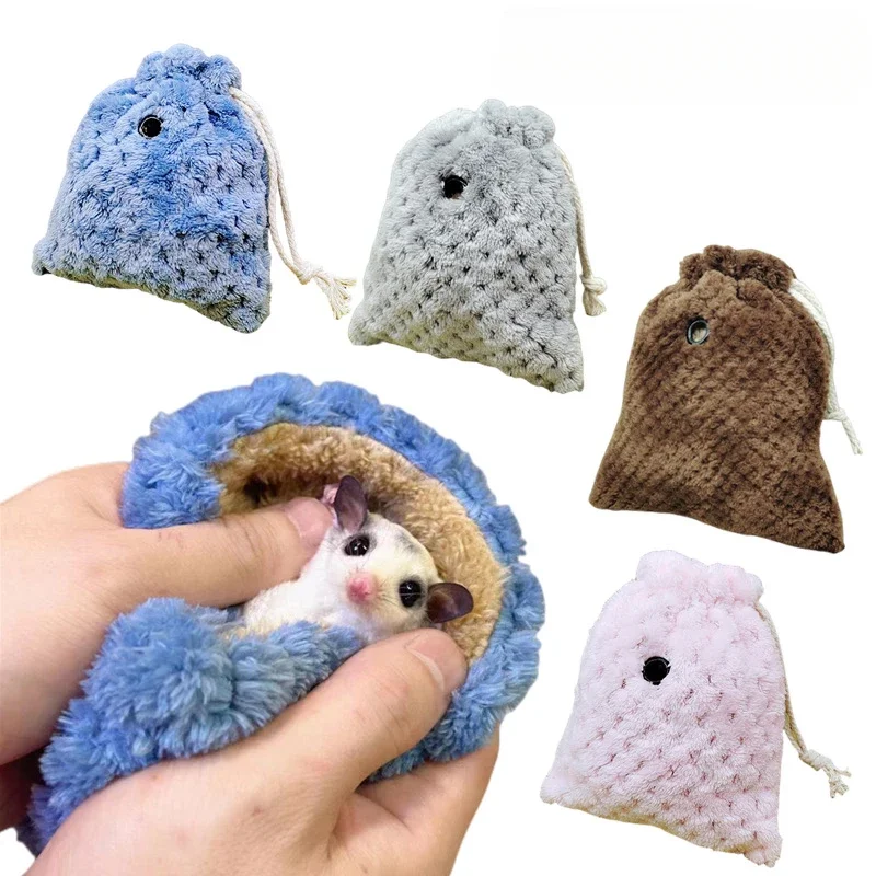 Plush Sugar Glider Bonding Pouch Hamster Carrier Pet Carrying Bag Hedgehog Travel Bag Sleeping Pouch Bag Small Animal Carrier