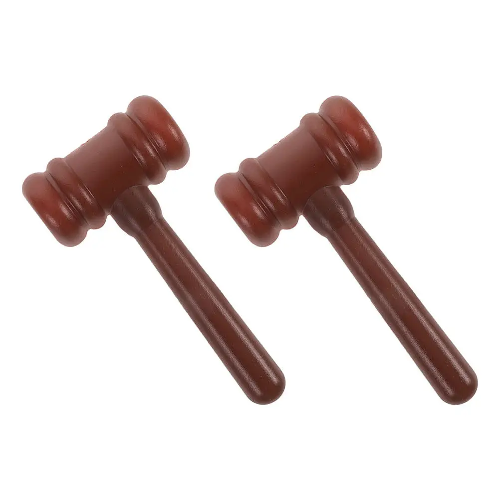 2Pcs Judge Hammer Role Play Accessory Realistic Plastic Gavel for Kids Costume Party School Play Mini Mallet Prop