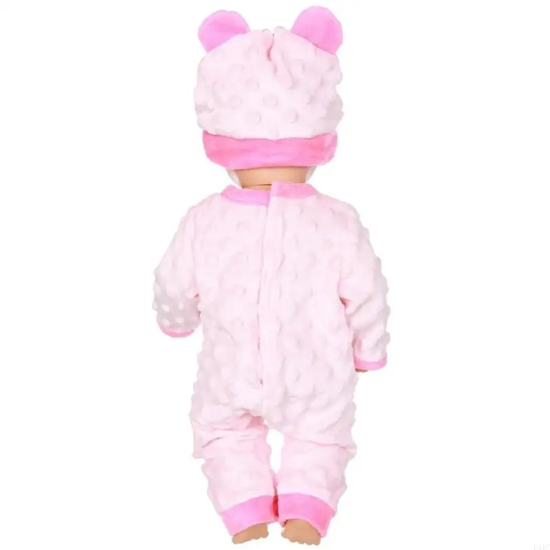 

P31C Elegant Furry Romper Pajama For 18 Inch Girl Doll Winter Clothing Collection