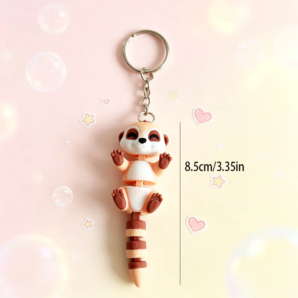 3d Printed Cute Ferret Keychain With Fantasy Theme Design, Movable Backpack Pendant, Mobile Phone, Car, Etc