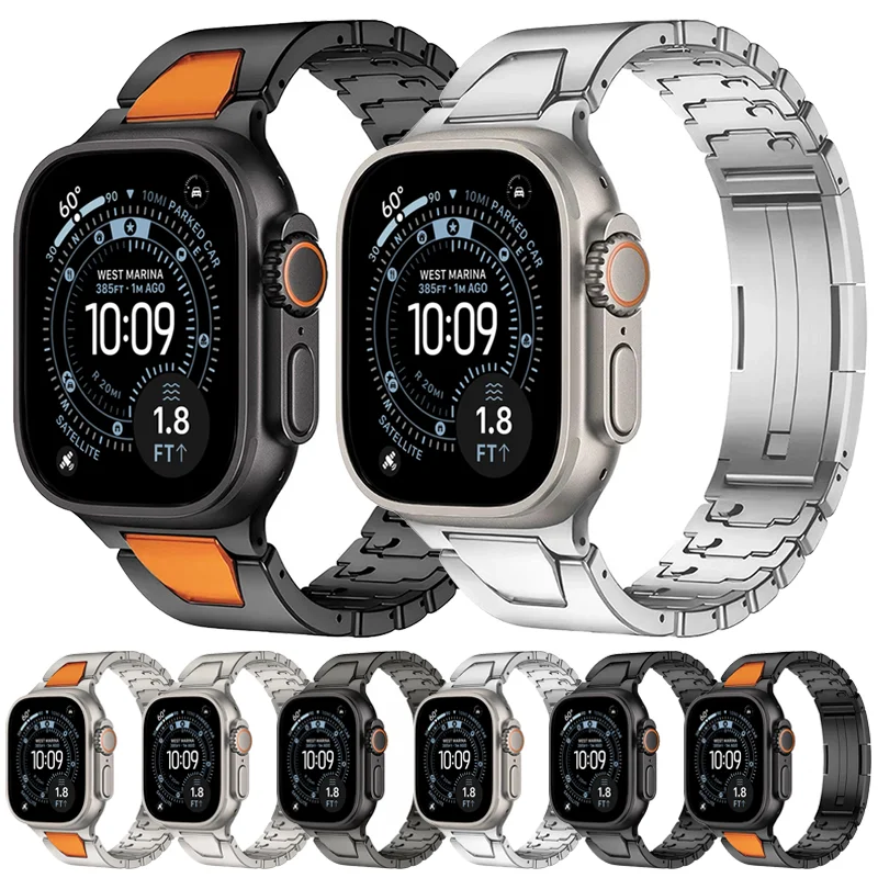 

Luxury Stainless Steel Strap for Apple Watch Ultra 3/2/1 49mm Metal Band For iwatch Series 11 10 9 8 7 SE 6 46mm 45mm 44mm 42mm
