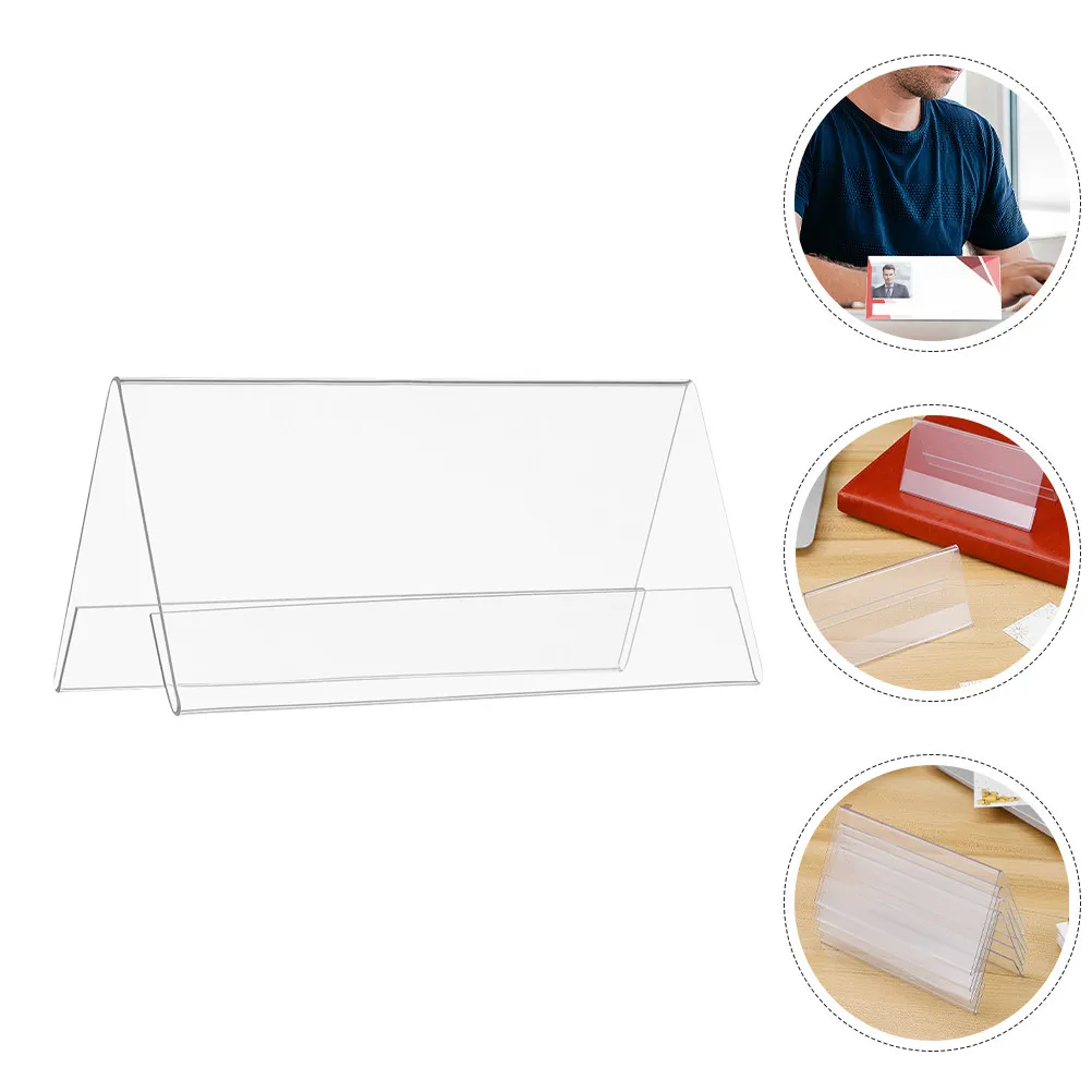 

8pcs Acrylic Table Signs Clear Seat Plate For Wedding Event Seating Stand Reserved Meeting Desk Name Plate Blank Signs
