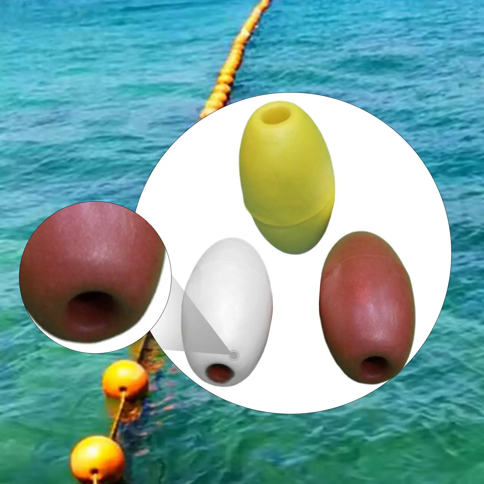 بولي كلوريد الفينيل المياه تعويم شكل الزيتون الكرة المزدهرة لرمي حبل السحب كاياك مرساة علامة المياه العميقة معدات حمام السباحة #1