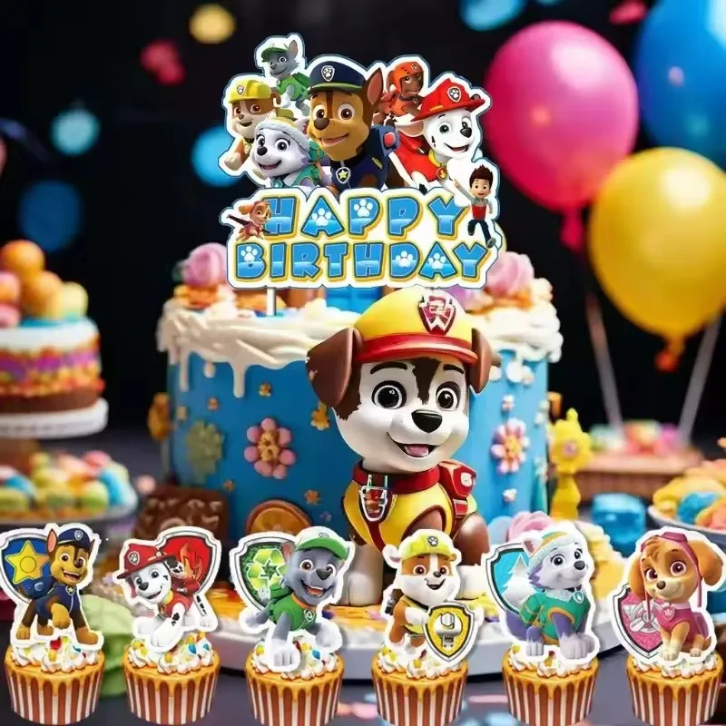 Decoraciones para Fiestas de Cumpleaños con Temática de Patrulla Canina: Adornos para Pasteles, Banderines, Decoraciones para Eventos, Decoraciones para Cupcakes