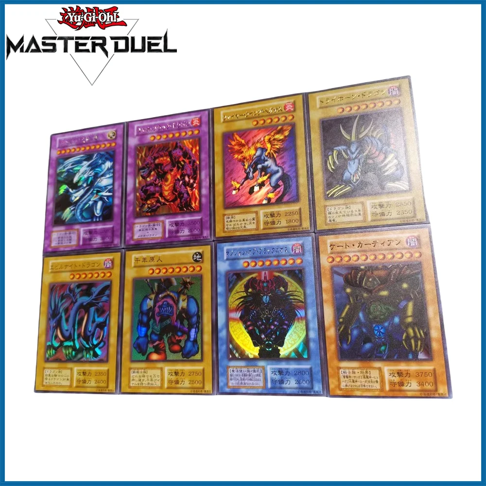 8PC/Set Anime Yu-Gi-Oh DIY ACG Victory Dragon Game Collectible Card Christmas Birthday Gift Hologram Flash Card Game Boy Toy