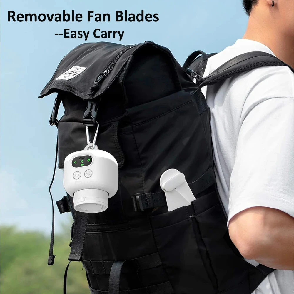 Ventilador de teto portátil para barraca de acampamento, dossel de teto, 8000mah, recarregável, sem fio, circulação de ar com luz de controle remoto