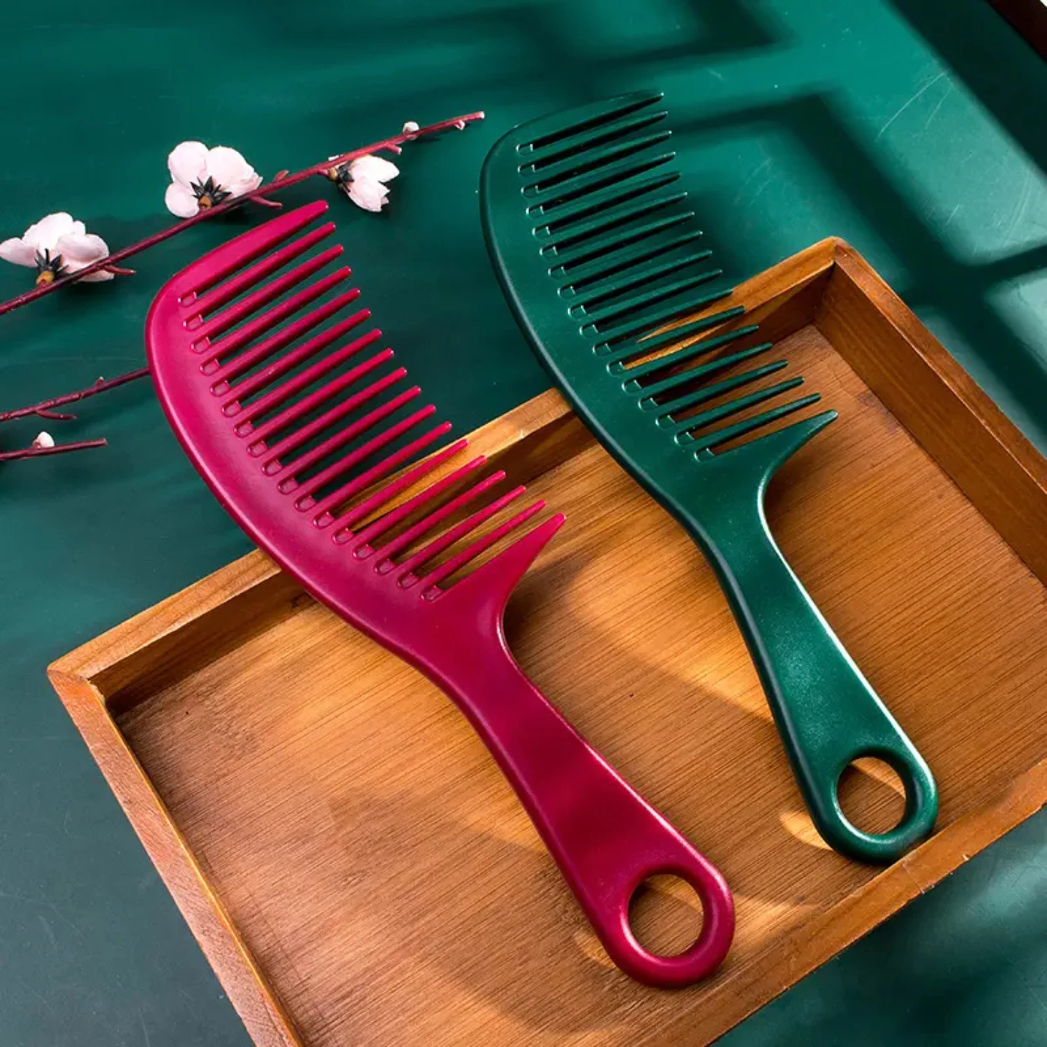 Pettine a denti larghi antistatico e resistente al calore - Spazzola districante per acconciature da parrucchiere - Perfetta per spessi, lunghi, bagnati o ricci