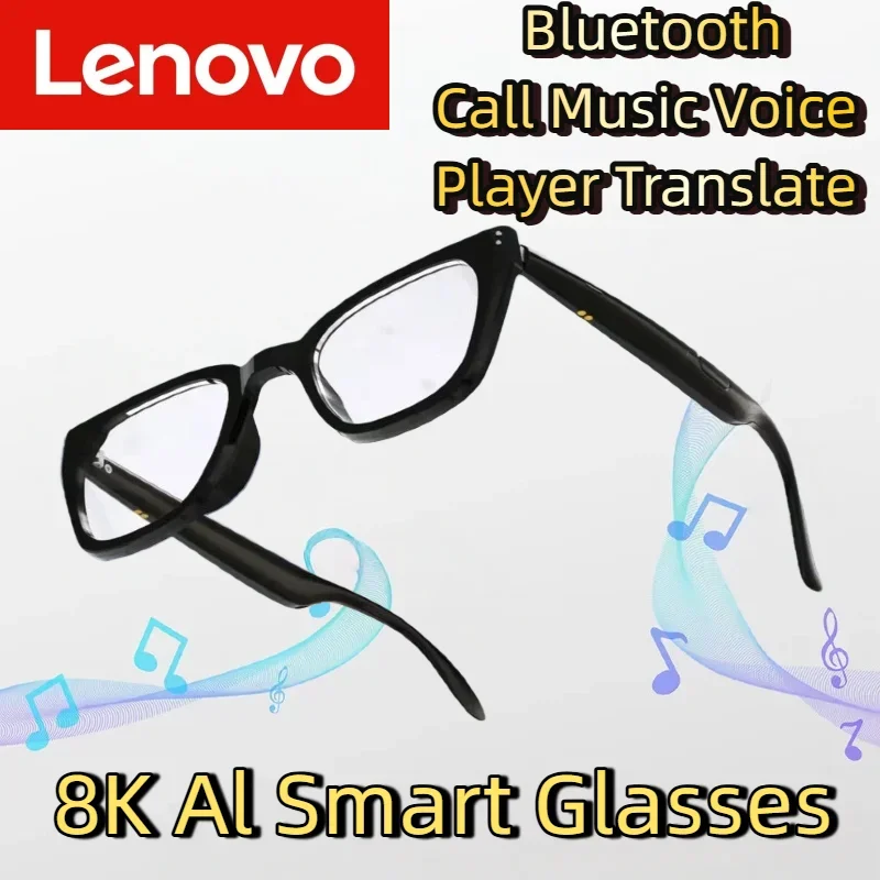 Óculos Inteligentes Lenovo HD 8K AI com Câmera Multifuncional, Chamada Bluetooth, Assistente de Voz, Reprodutor de Música, Tradução e Lentes Fotocromáticas