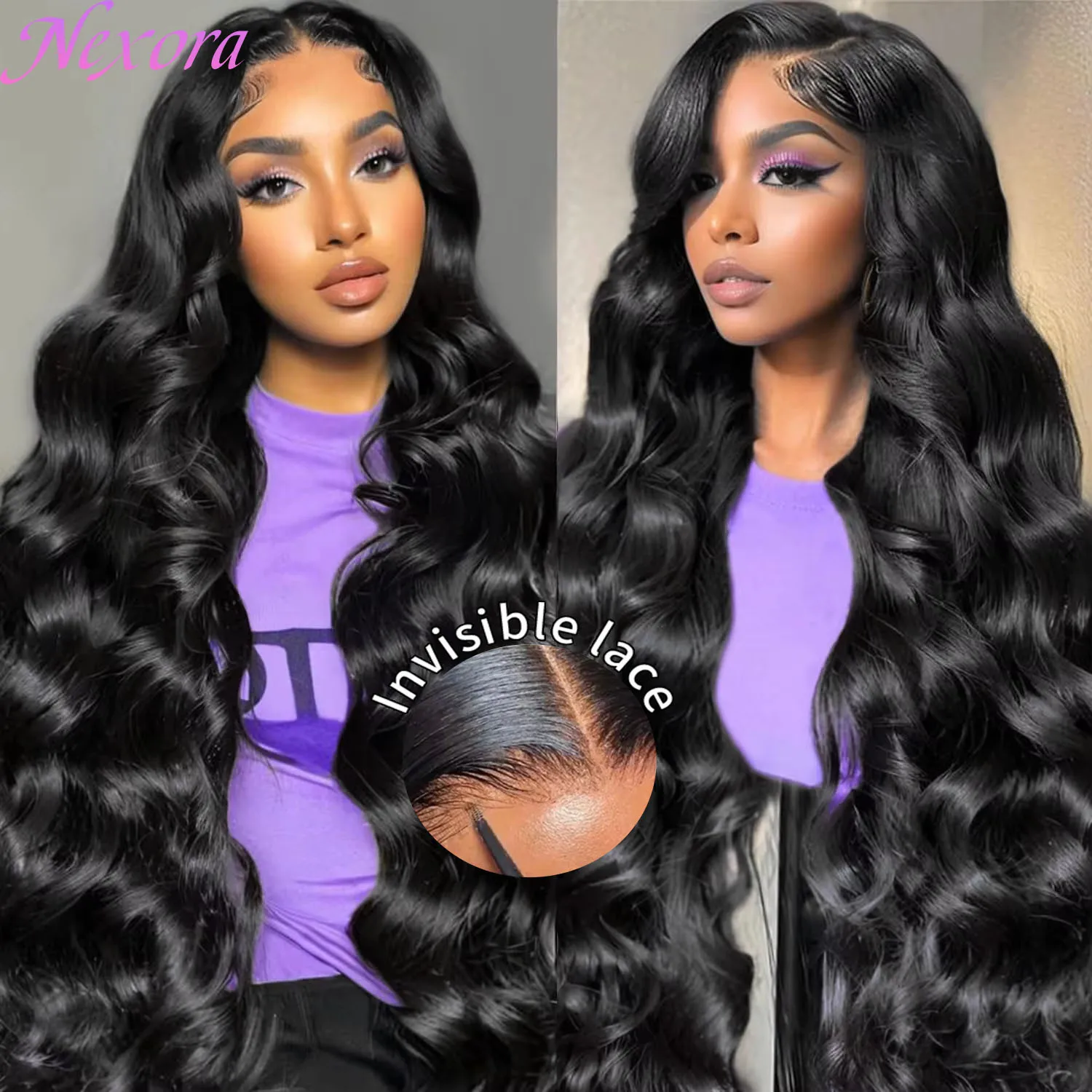 

Nexora Объемная волна Парик 1b Черный парик 5x5 Бесклеевой парик Человеческие волосы Готов к ношению Отбеленный узел Предварительно вырезанный 40-дюймовый парик Флэш-распродажа