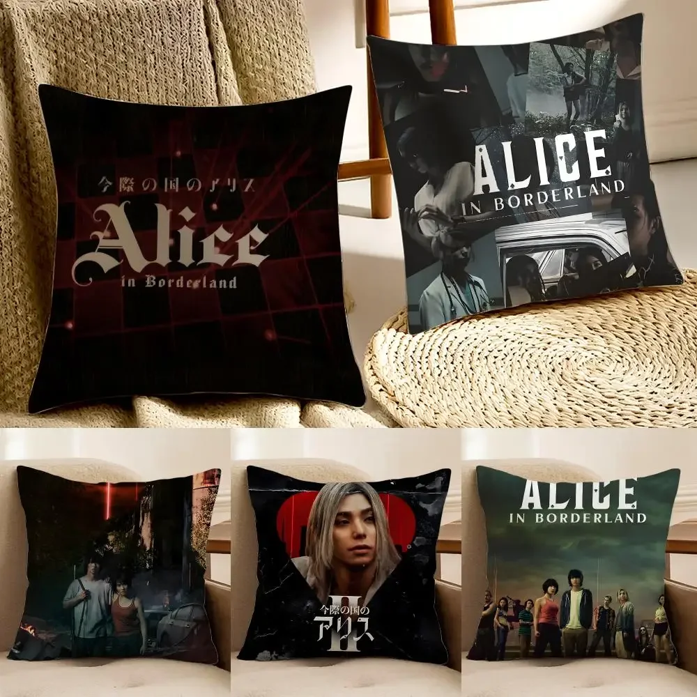 Thriller manga Alice in Borderland Cushion Cover Faux fur decorative Dark academia style Cat scratching post Rustic Spa pillow