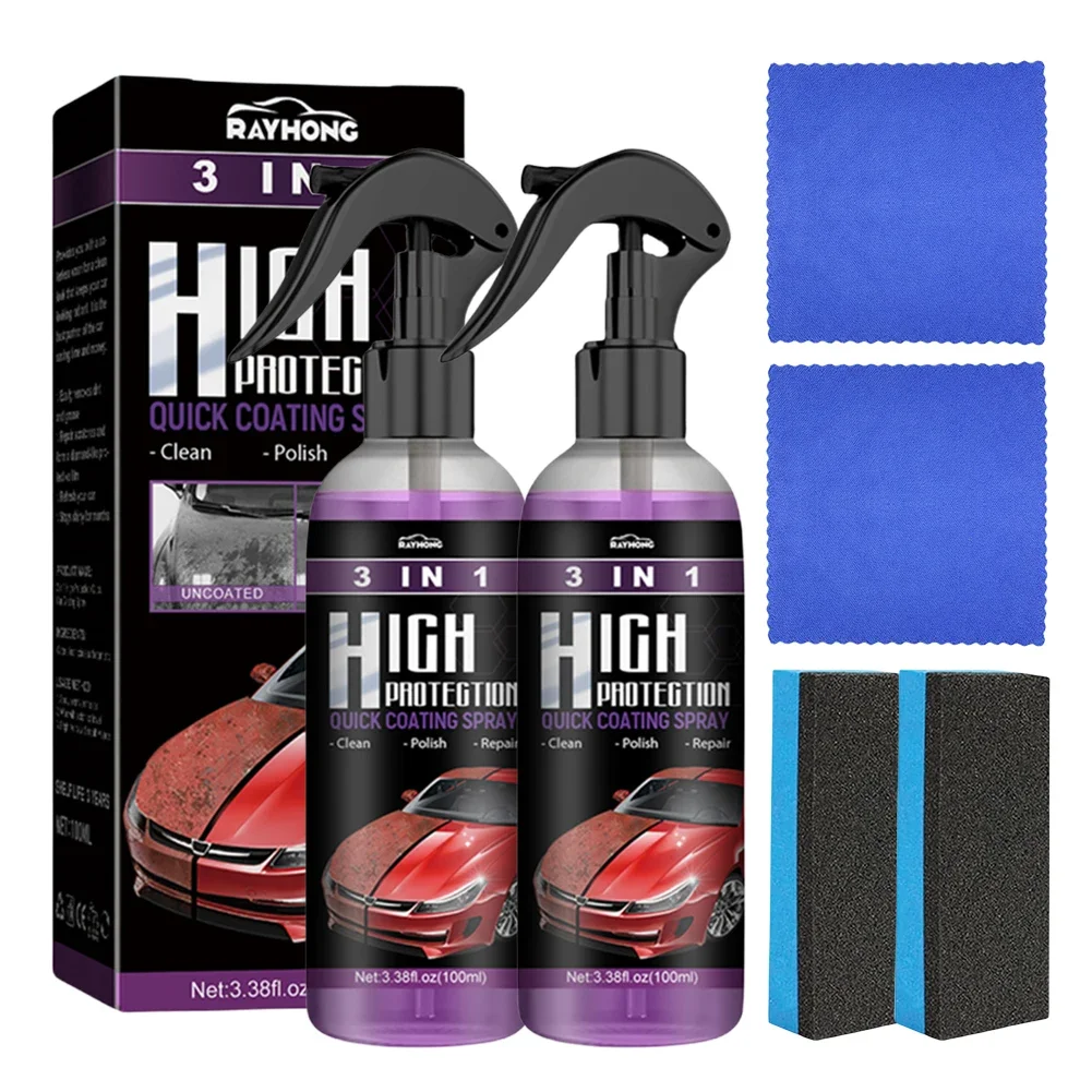 3 In 1 Auto Nano Ceramic Coating Spray 100ml Auto Nano Ceramic Coating Car Exterior Scratch Restorer Ceramic Spray Coating Parts