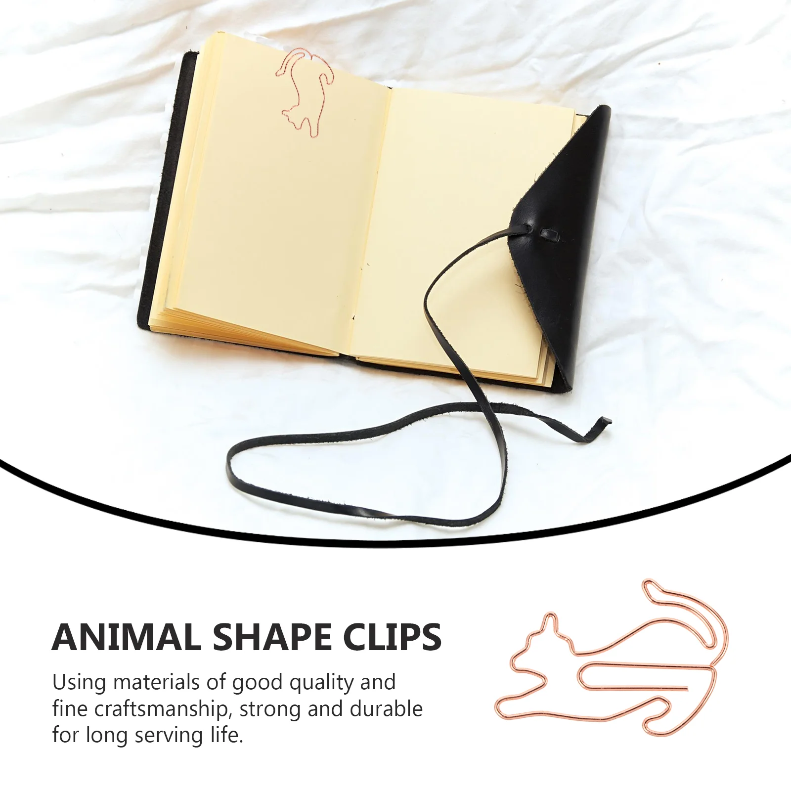 25 Pcs Cat Paper Clip Photo Clips Animal Shaped Bookmark Metal Paperclip for Students