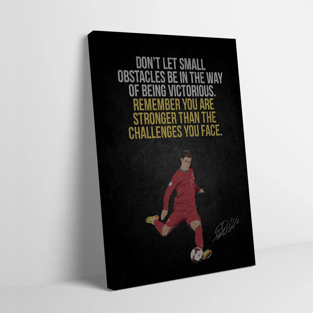 Cristiano Ronaldo Motivational Soccer Poster Customizable Printed Canvas Painting for Pictures Wall Art Decorative Picture Mural
