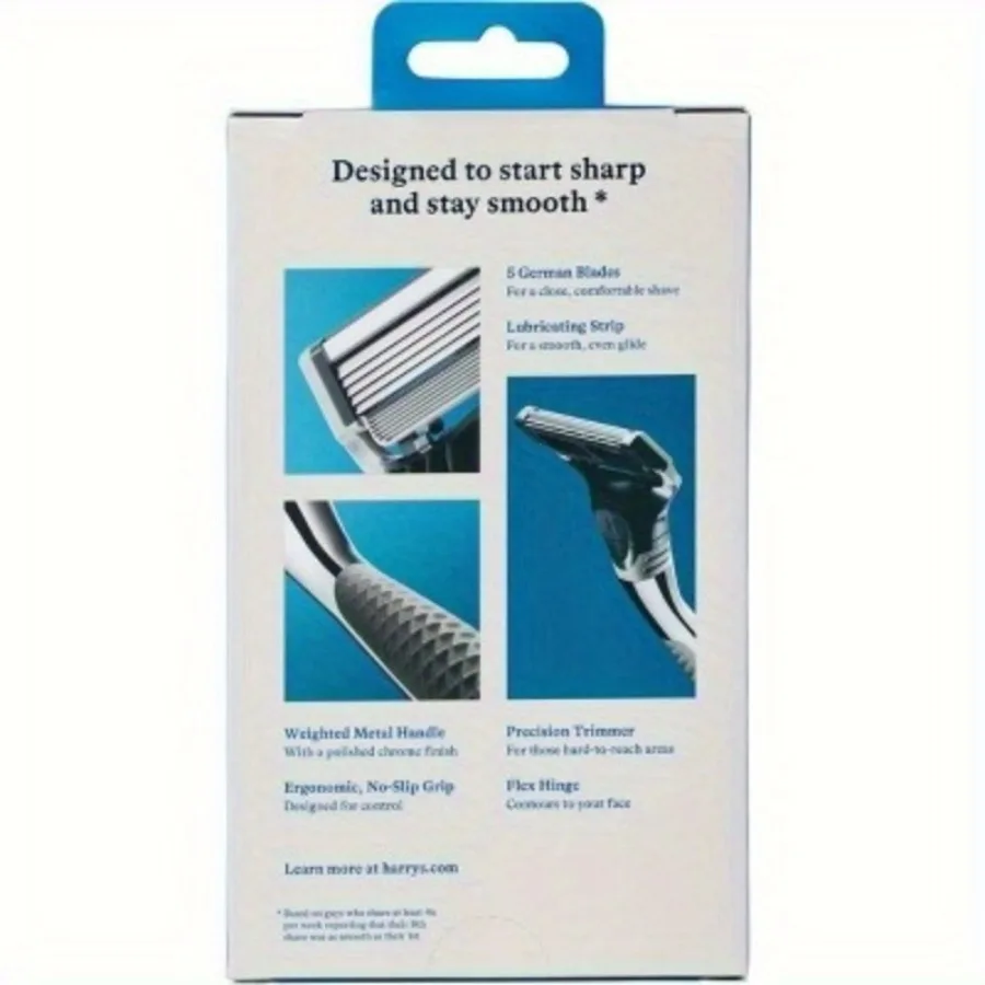 5 枚刃メンズカミソリ - カミソリハンドル 1 個 + カミソリ交換刃 2 個 - クロムメッキハンドル