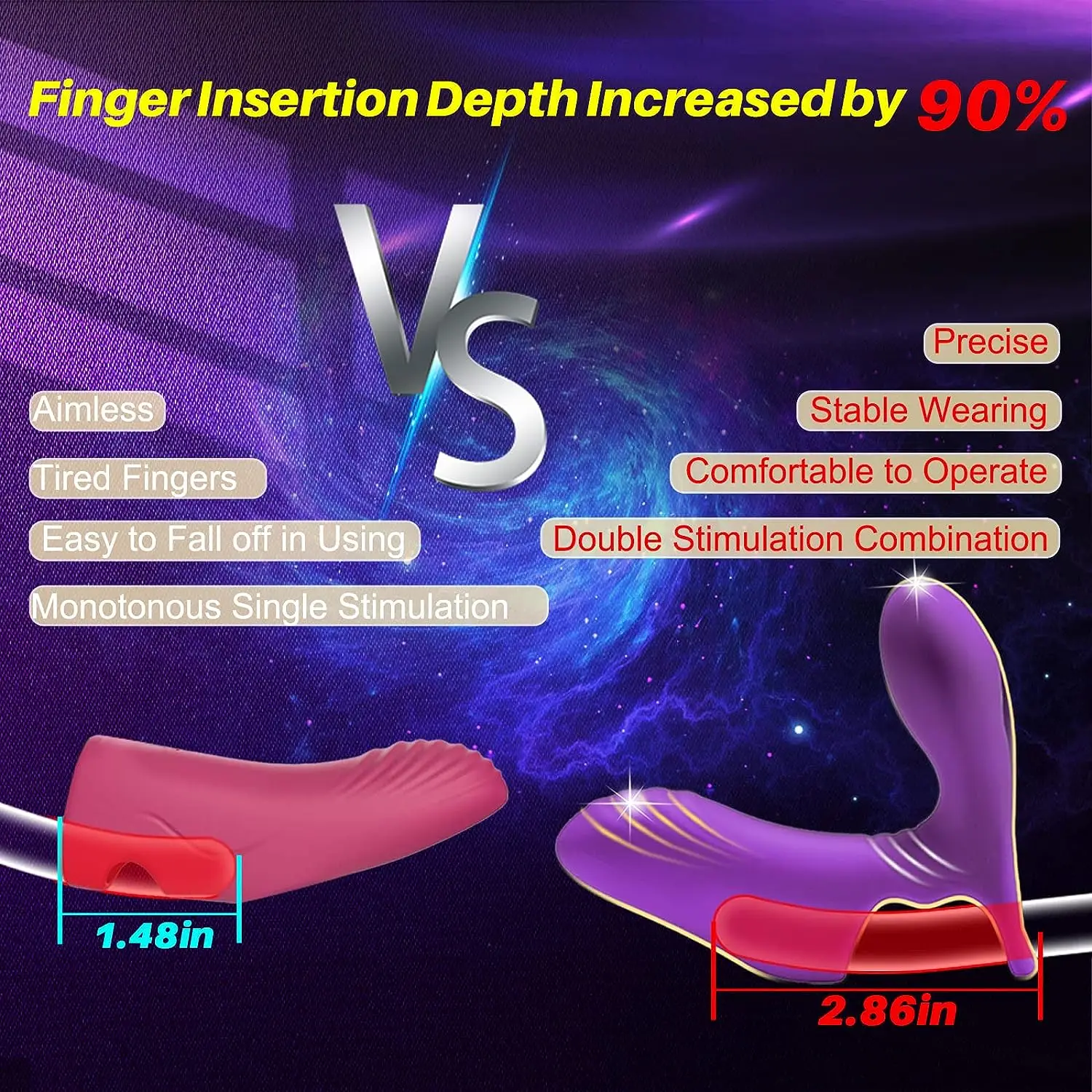 10 Modes Finger Vibrator for Women G Spot Massager Nipple Clitoris Stimulator 8 Seconds to Orgasm Adult Sex Toys for Female