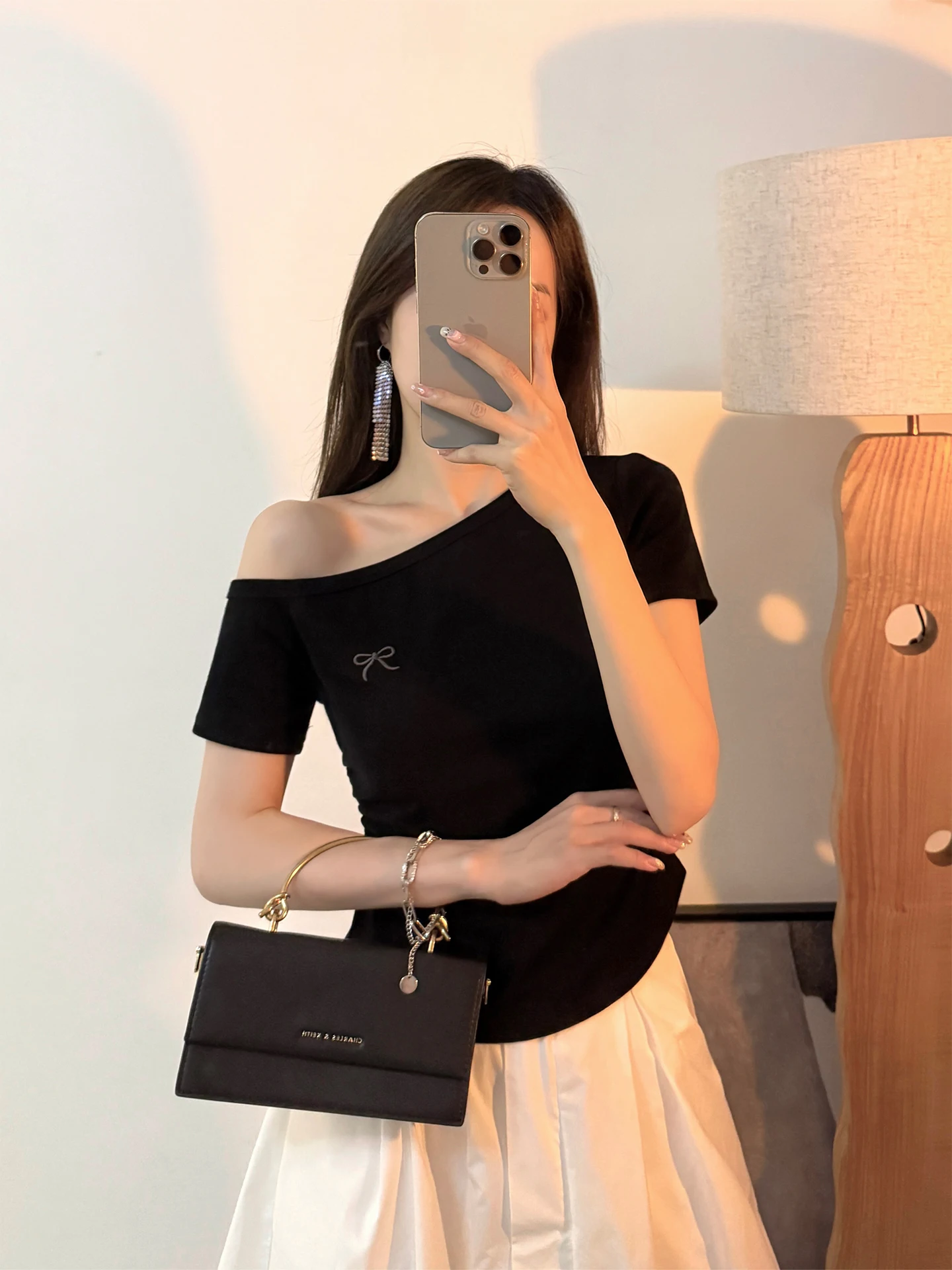 

Женский летний топ на одно плечо Bla Asymmetrical, приталенный, с эффектом стройности, высококачественный, однотонный, для повседневной носки