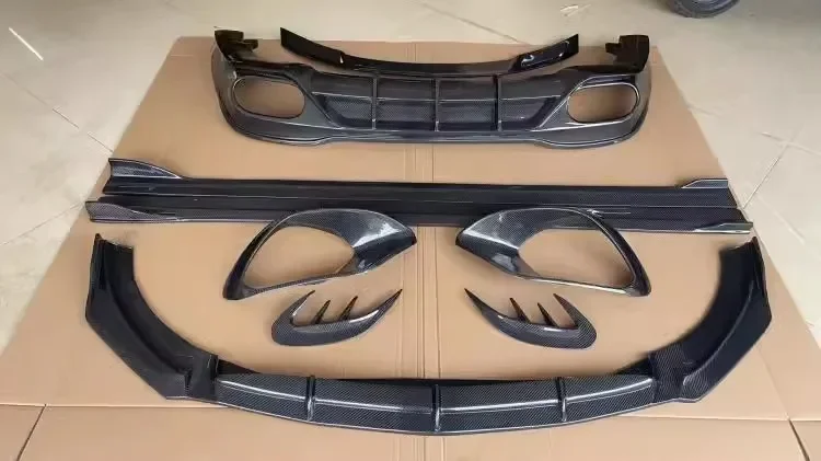 자동차 앞 범퍼 립 리어 디퓨저 스포일러 사이드 스커트 배기 바디 키트, W118 벤츠 CLA45 AMG 2021 2022 2023 리얼 탄소 섬유