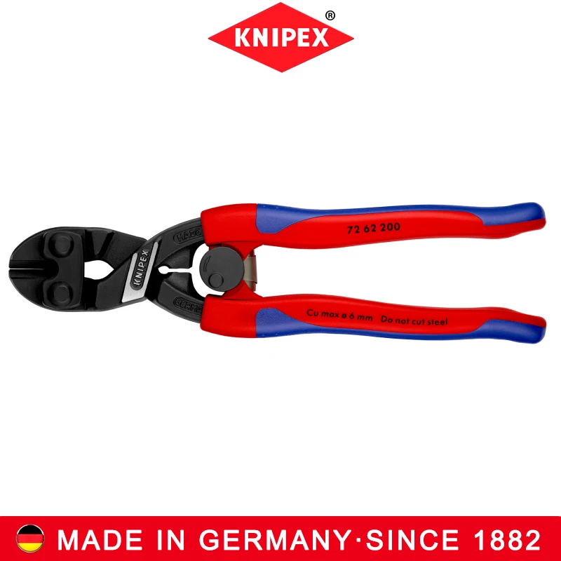 KNIPEX  High Leverage Flush Cutter Compact Shear Pliers for Soft Metal and Plastic  Multi Tool 7262200