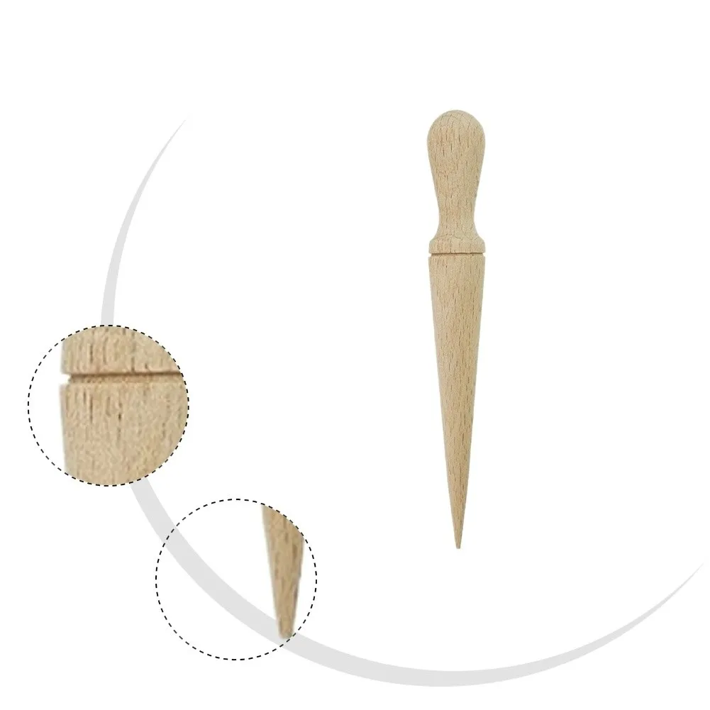 2PCS Beech Wood Garden Plant Hole Puncher With Comfortable T-Handle For Planting And Soil Digging Plant Punch Tool Set