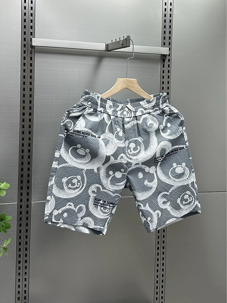 Cartoon Print Men's Shorts Fashion Trend Loose Outdoor Summer New Five-Point Shorts Breathable Quick-Dry Beach Short