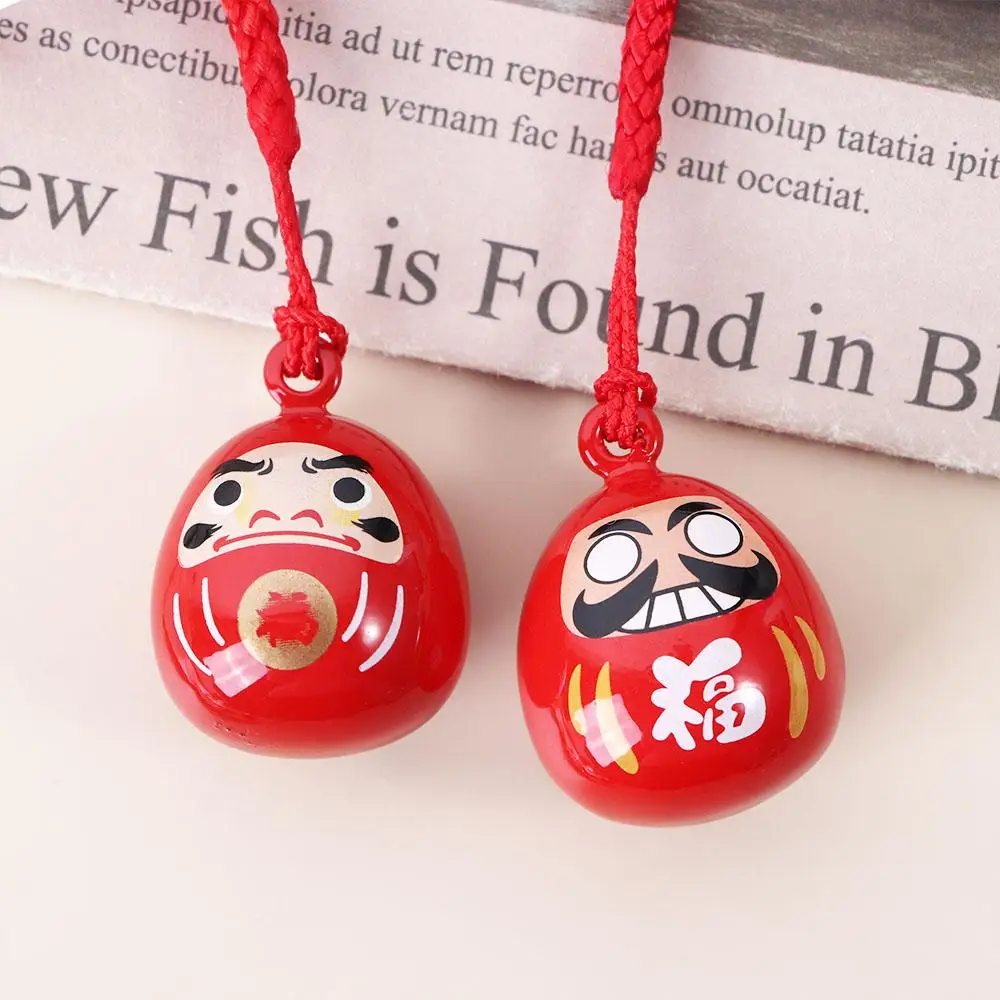 Ornaments Gifts Jewelry Craft Phone Pendant Maneki Neko DIY Trinkets Red Keyring Japan Daruma Lucky Cat Keychains Bells Pendant