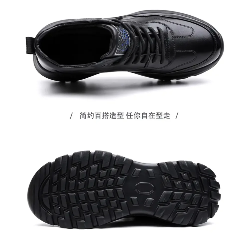 2025 herbst Neue Leichte Männer Casual Leder Turnschuhe Nicht-slip Atmungsaktiv Männlichen Outdoor Laufschuhe Lace Up Weiche Sport schuhe