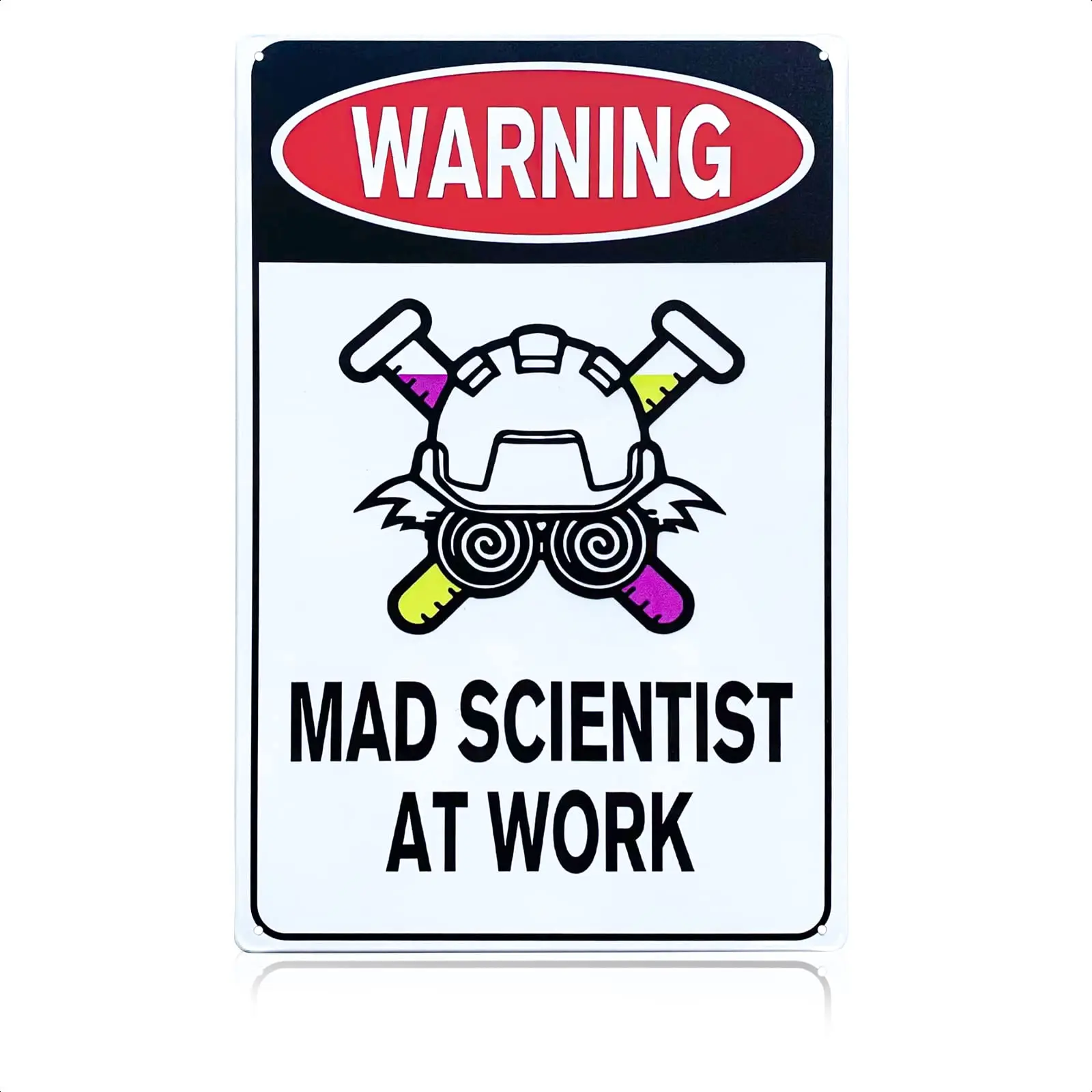 Mad Scientist Wall Decor Science Poster - ; Mad Scientist At Work Warning Sign Science Gifts Mad Scientist Decor Chemistry Poste