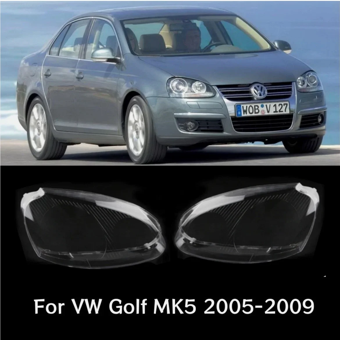 Car Head Lights Cover Transparent Housing Front Headlights Lens Shell Lamp cover For VW MK5 GOLF 5 GTI Jetta Rabbit 2006-2009