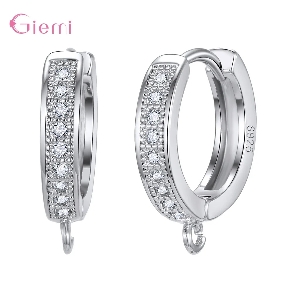 

Simple Fashion 925 Sterling Silver Cubic Zirconia Jewellry Findings for Hoop Earrings DIY Jewelry Making Accessories