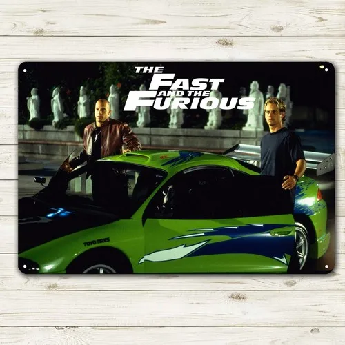 The Fast And Furious Movie Metal Poster Tin Sign 20x30cm Plaque  -aluminum