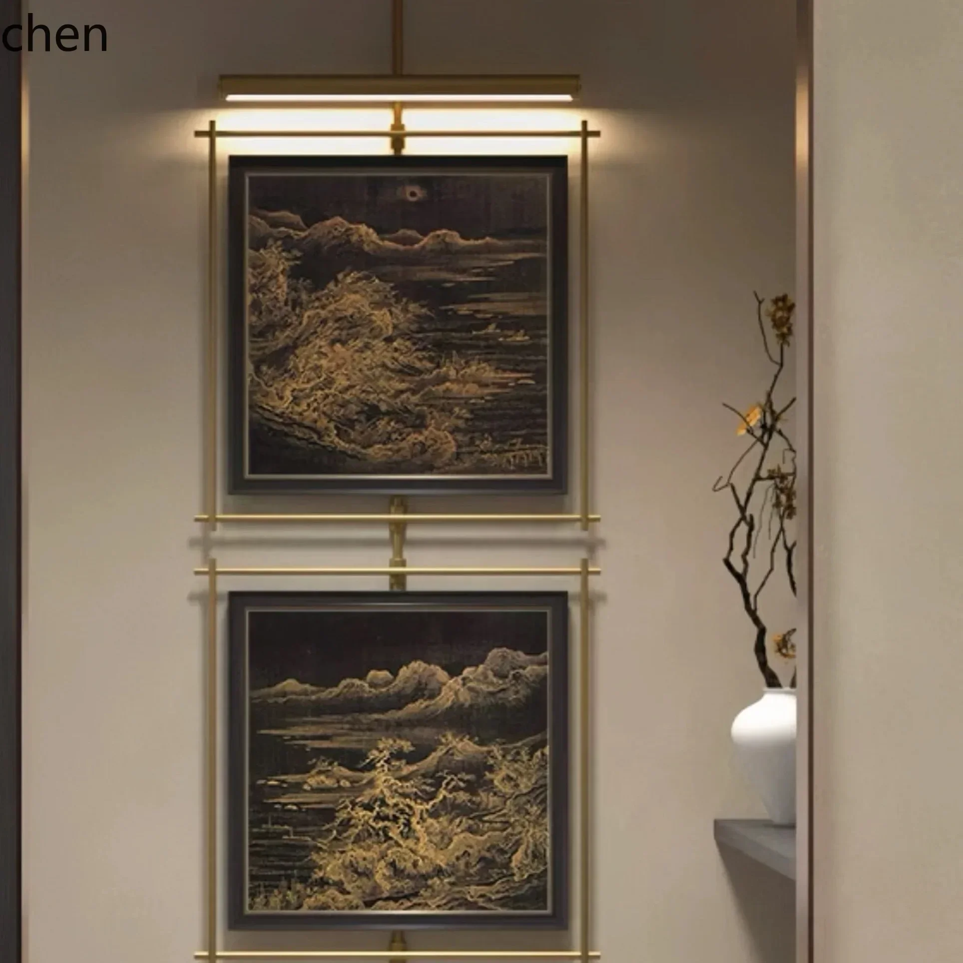 D3L20- Light Luxury Living Room Decorative Painting Sofa Background Wall Hanging Painting Modern Minimalist Double Wall Art