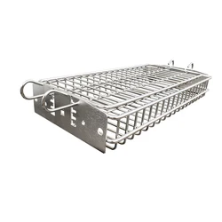 Grill Baskets 304 Stainless Stee Rolling Grilling Net BBQ Rotisserie Tools for Chicken Fish, Outdoor Cooking Camping Gifts for M