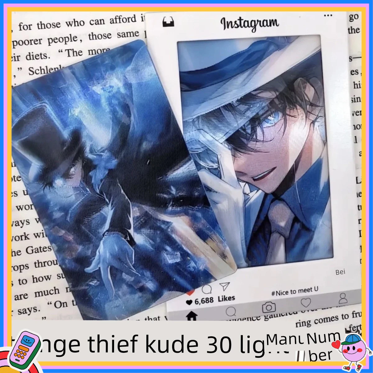 

Anime Kaito Kuroba & Shinichi Kudo Dynamic Lenticular Card Creative Fun Cute Backpack Pendant Postcard Birthday Xmas Small Gift
