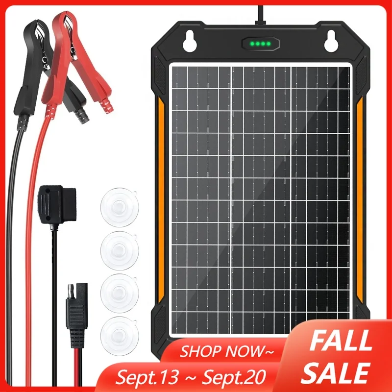 12w-solar-panel-car-charger-monocrystalline-silicon-solar-panel-car-charger-with-smart-charging-controller-for-trickle-camping