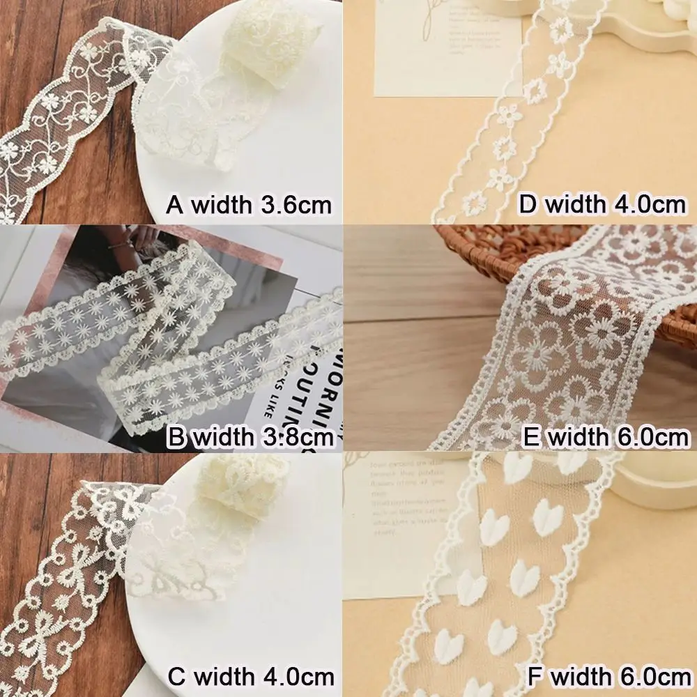 5 Yards Pure Cotton Sewing Trim DIY Craft Accessory White Flowers Lace Trim Multi-size Decor Ribbon Lace Trim Ribbon Latin Dress view 6