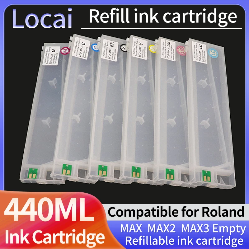 

440ML ECO-SOL MAX2 MAX3 MAX Empty Refill ink Cartridge With chipFor Roland BN-20 RA-640 XF-640 XR-640 RF-640 VS-640i VS540i 300i
