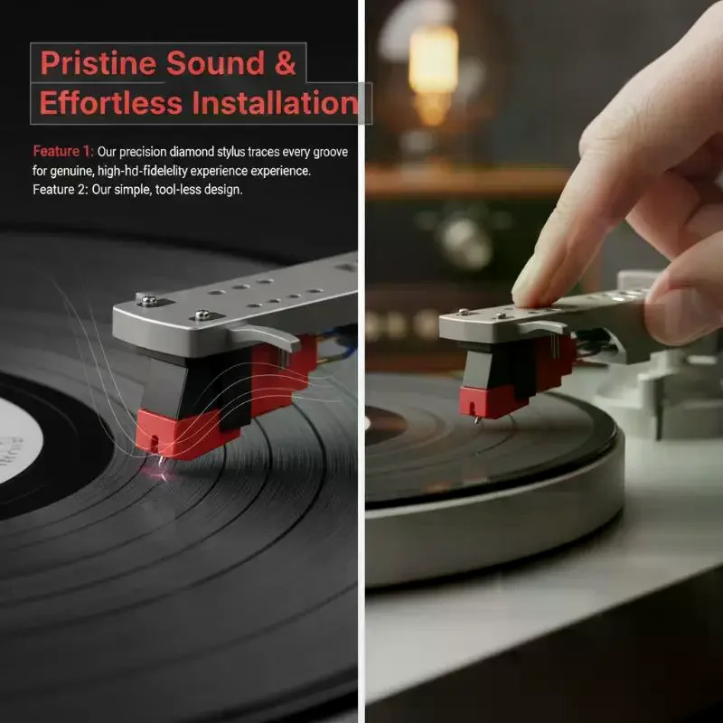 Aguja de Repuesto ATN3600L - Compatible con los Reproductores de Vinilo Audio-Technica AT-LP60, XBT, LP3, PL300, KD291R
